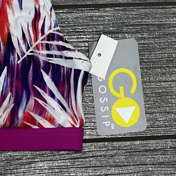 NWT GO by Gossip Palm Dazed Strappy-Back Bralette Bikini Top SizeSmall Athletic - Picture 4 of 12